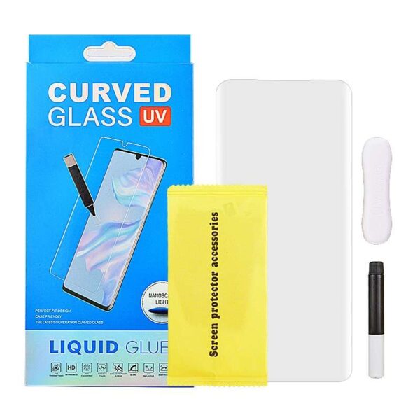 Full Curved Tempered Glass Screen Protector for Samsung Galaxy S20 Plus G985/ S20 Plus 5G G986(with UV Light & UV Glue)(Retail Packaging)