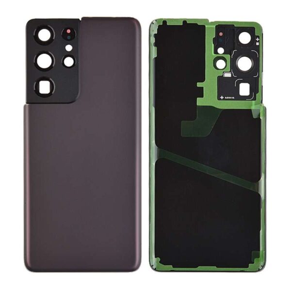 Back Cover with Camera Glass Lens and Adhesive Tape for Samsung Galaxy S21 Ultra 5G G998 (for SAMSUNG) - Phantom Brown