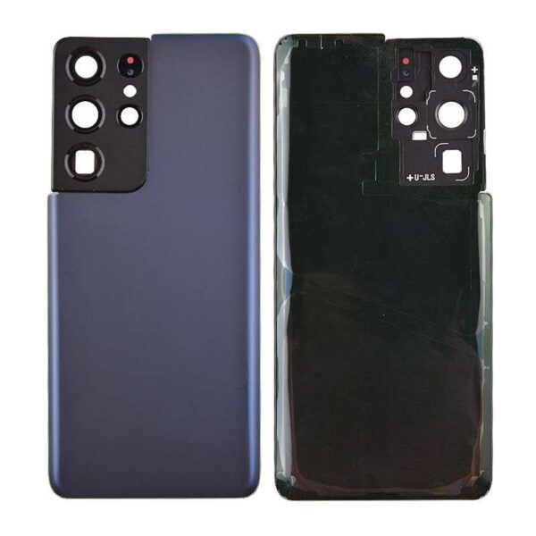 Back Cover with Camera Glass Lens and Adhesive Tape for Samsung Galaxy S21 Ultra 5G G998 (for SAMSUNG) - Phantom Navy