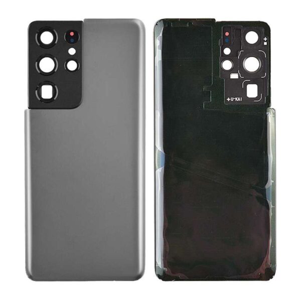 Back Cover with Camera Glass Lens and Adhesive Tape for Samsung Galaxy S21 Ultra 5G G998 (for SAMSUNG) - Phantom Titanium