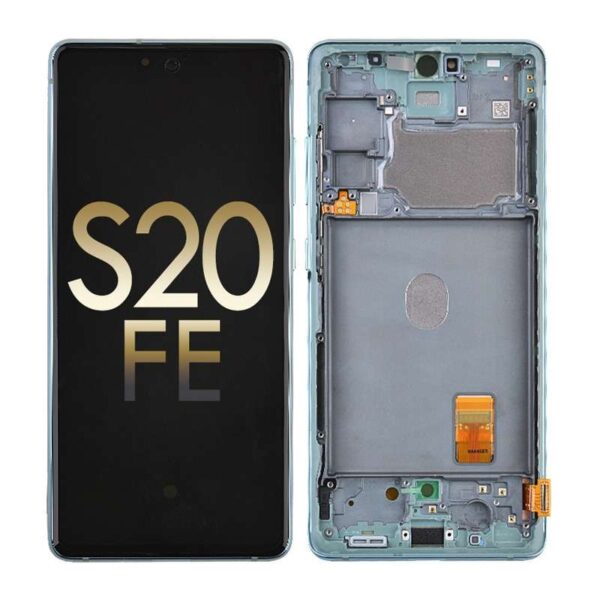 OLED Screen Digitizer Assembly with Frame for Samsung Galaxy S20 FE G780 (Service Pack) - Cloud Mint