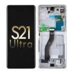 OLED Screen Digitizer Assembly with Frame for Samsung Galaxy S21 Ultra 5G G998 (Service Pack) - Phantom Silver