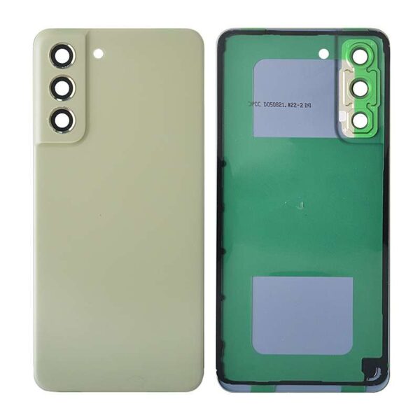 Back Cover with Camera Glass Lens and Adhesive Tape for Samsung Galaxy S21 FE 5G G990(for SAMSUNG) - Olive