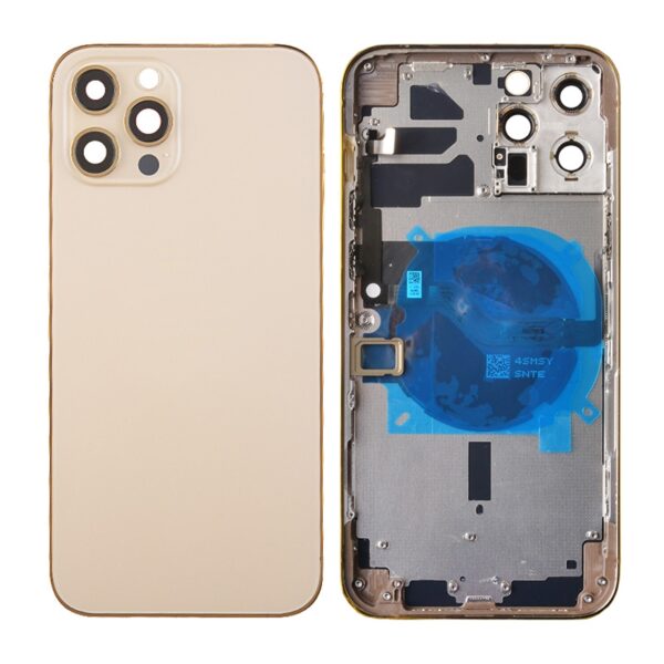 Back Housing with Small Parts Pre-installed for iPhone 12 Pro Max(for America Version)(No Logo) - Gold
