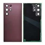 Back Cover with Camera Glass Lens and Adhesive Tape for Samsung Galaxy S22 Ultra 5G S908 (for SAMSUNG) - Burgundy