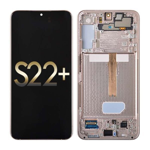 OLED Screen Digitizer Assembly with Frame for Samsung Galaxy S22 Plus 5G S906 (Service Pack) - Pink Gold