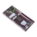 OLED Screen Digitizer Assembly with Frame for Samsung Galaxy S22 Ultra 5G S908 (Service Pack) - Burgundy