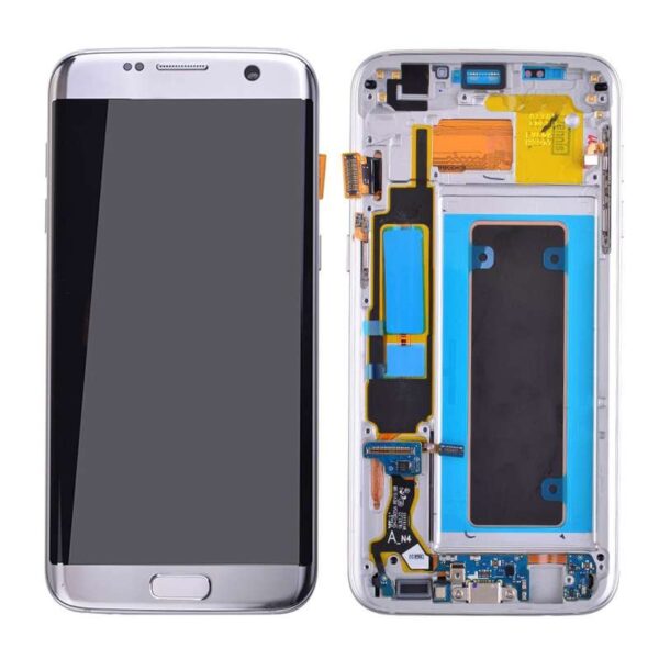 OLED Screen Digitizer with Frame Replacement for Samsung Galaxy S7 Edge G935A (Premium)(for SAMSUNG) - Silver
