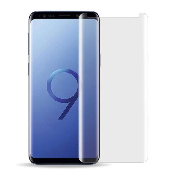 Full Curved Tempered Glass Screen Protector for Samsung Galaxy S9 G960(with UV Light & UV Glue) (Retail Packaging)