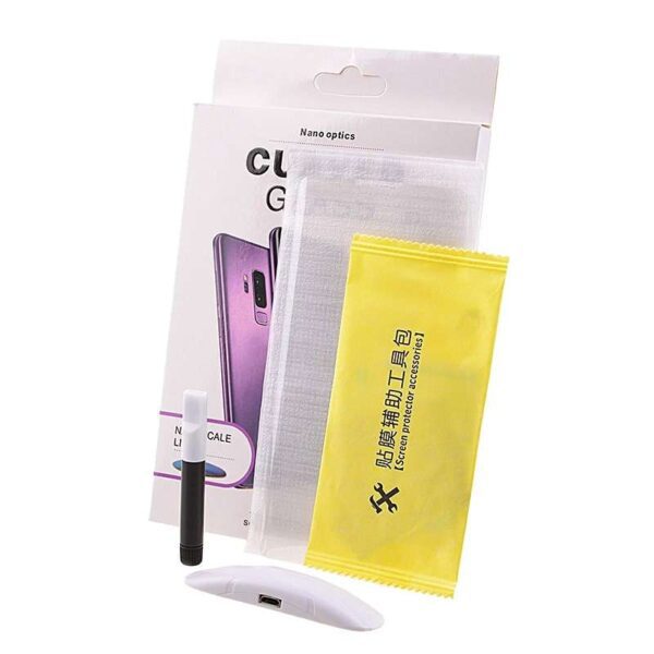 Full Curved Tempered Glass Screen Protector for Samsung Galaxy S10 G973(with UV Light & UV Glue) (Retail Packaging)