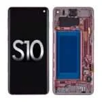 OLED Screen Digitizer with Frame Replacement for Samsung Galaxy S10 G973 (Premium) - Flamingo Pink