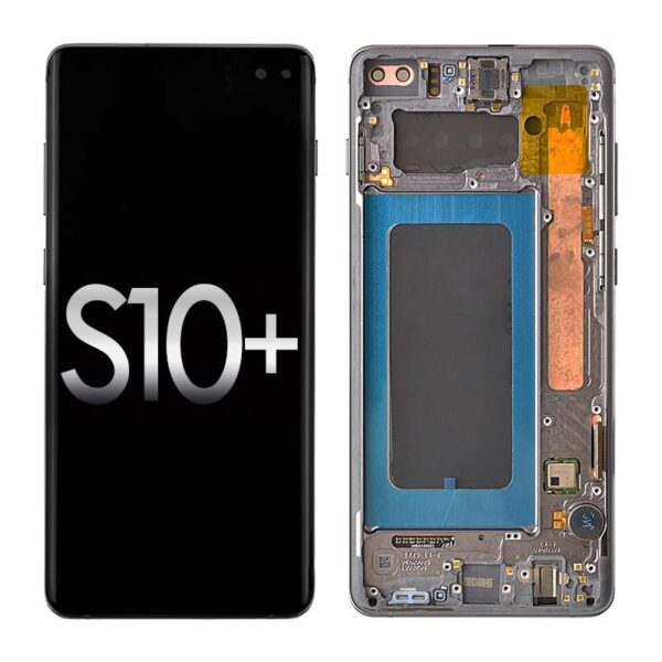 OLED Screen Digitizer with Frame Replacement for Samsung Galaxy S10 Plus G975 (Premium) - Black