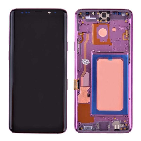 OLED Screen Digitizer with Frame Replacement for Samsung Galaxy S9 Plus G965 (Refurbished/ Cosmetic Grade B) - Lilac Purple