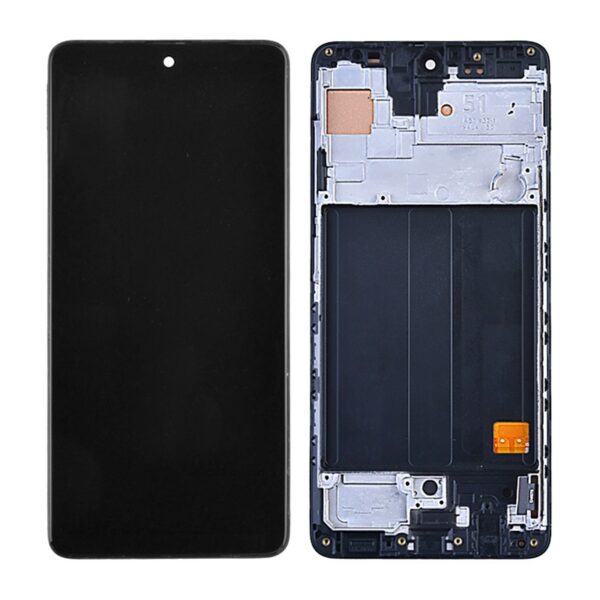 LCD Screen Digitizer Assembly With Frame for Samsung Galaxy A51 2019 A515 (Incell)(No fingerprint function) - Prism Crush Black