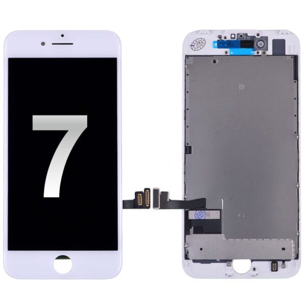 LCD Screen Display with Touch Digitizer and Back Plate for iPhone 7 (High Quality) - White