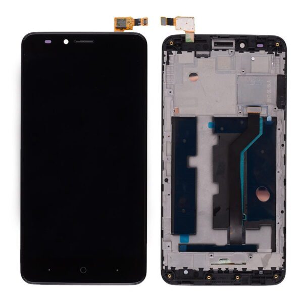 LCD Screen Display with Touch Digitizer Panel and Frame for ZTE Blade X Max Z983 - Black