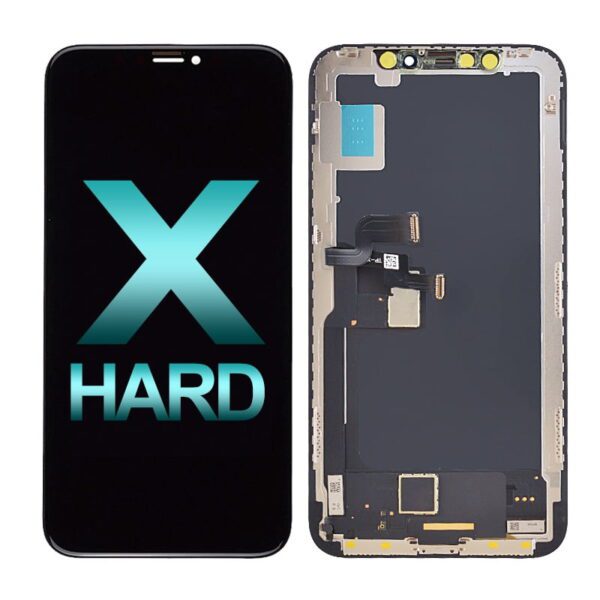 Hard OLED Screen Display with Touch Digitizer Panel and Frame for iPhone X (Aftermarket Plus) - Black