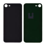 Back Glass Cover with Adhesive for iPhone 8 - Black(No Logo/ Big Hole)