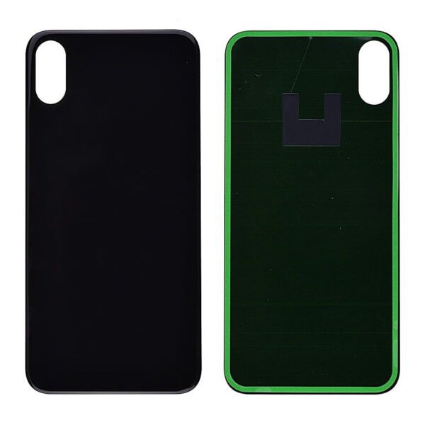 Back Glass Cover with Adhesive for iPhone X - Black(No Logo/ Big Hole)