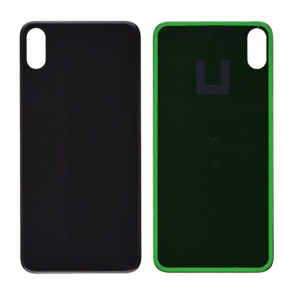 Back Glass Cover with Adhesive for iPhone XS Max - Black(No Logo/ Big Hole)