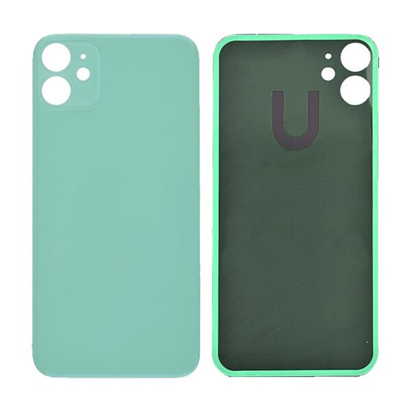 Back Glass Cover with Adhesive for iPhone 11 - Green(No Logo/ Big Hole)