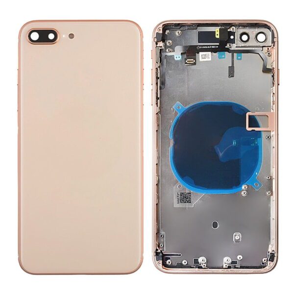 Back Housing with Small Parts Pre-installed for iPhone 8 Plus(No Logo)- Gold