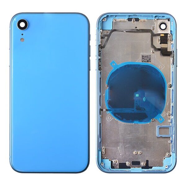 Back Housing with Small Parts Pre-installed for iPhone XR (No Logo) - Blue