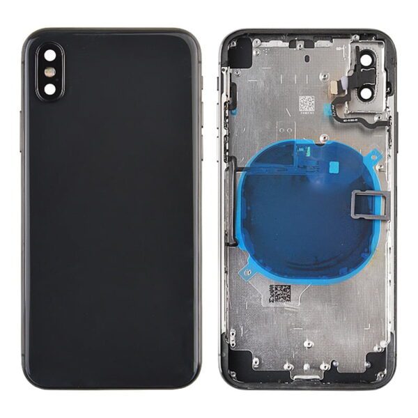 Back Housing with Small Parts Pre-installed for iPhone X (No Logo)- Black