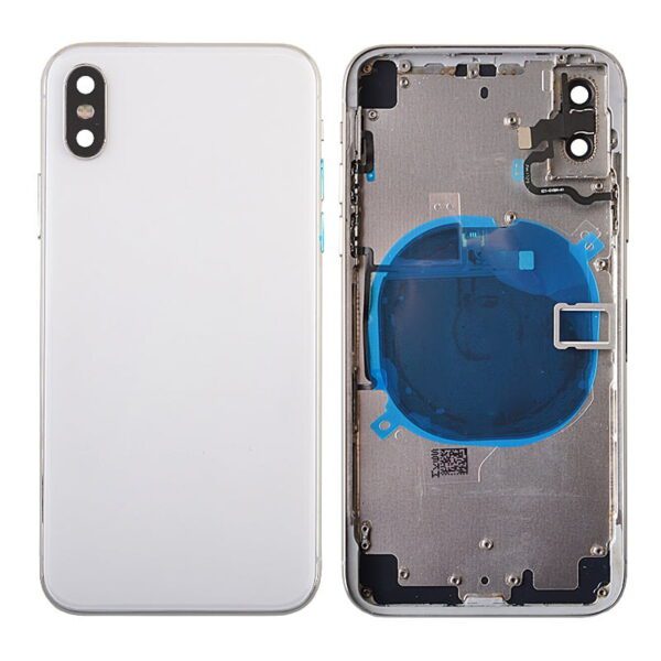 Back Housing with Small Parts Pre-installed for iPhone X (No Logo)- White