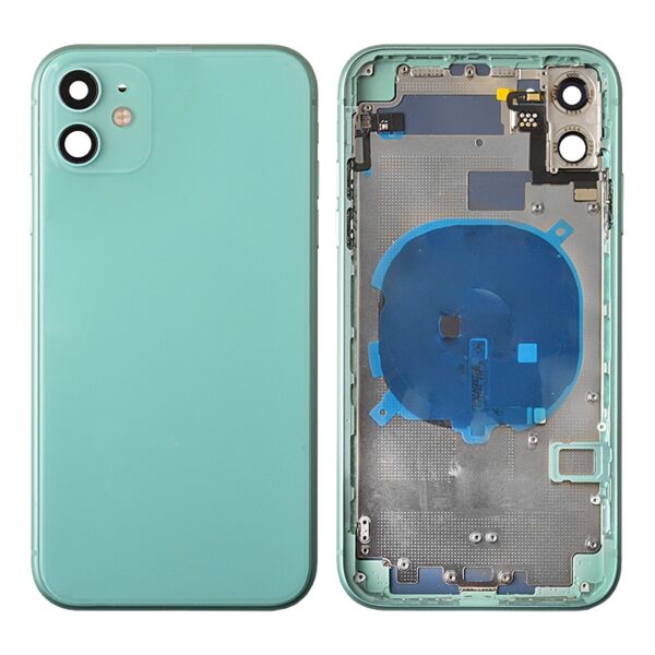 Back Housing with Small Parts Pre-installed for iPhone 11(No Logo) - Green