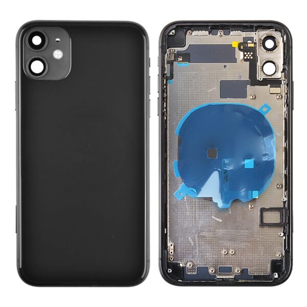 Back Housing with Small Parts Pre-installed for iPhone 11(No Logo) - Black