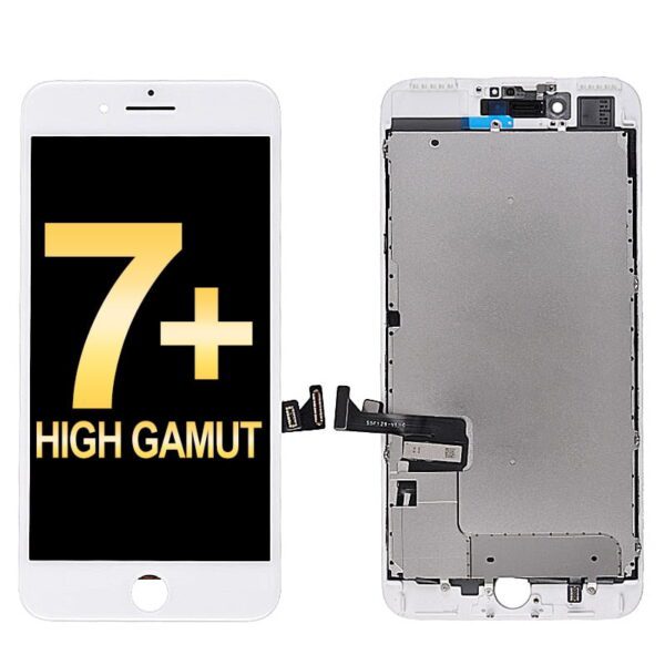 LCD Screen Display with Touch Digitizer and Back Plate for iPhone 7 Plus (High Gamut/ Aftermarket Plus) - White