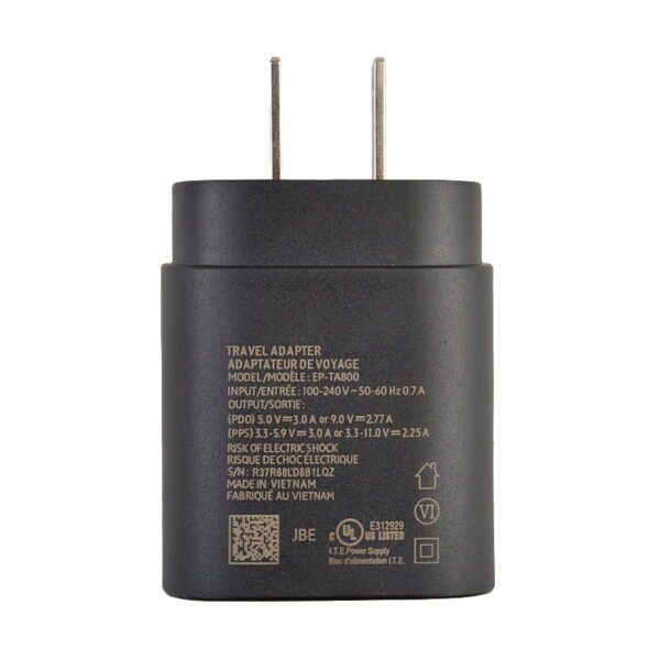 25W Type-C Quick Charge Wall Charger for Samsung - Black