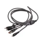 3 in 1 USB Fast Charging Data Cable - Black (1.2M)