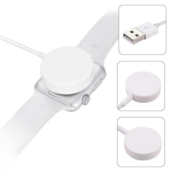 3ft Magnetic USB Charging Cable for Apple Watch Series 1/ 2/ 3/ 4/ 5/ 6/ 7/ 8 - White