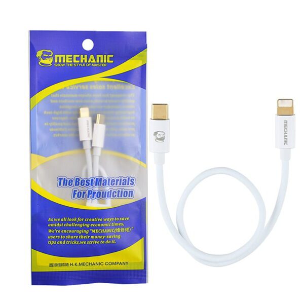 Mechanic Type-C to 8 Pin Data Transfer Cable for Android IOS Device - White