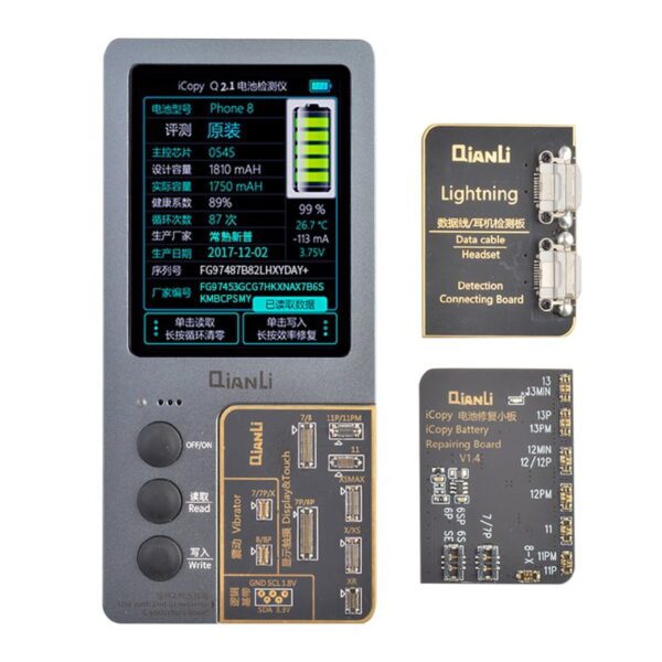 QianLi iCopy Plus 2.2 True Tone Vibrator Ambient Light Sensor Battery Testing Board Data Cable & Headset Detection