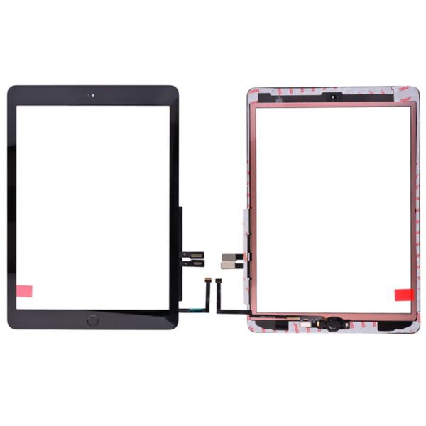 Touch Screen Digitizer With Home Button and Home Button Flex Cable for iPad 6(2018) A1893 A1954(High Quality) - Black