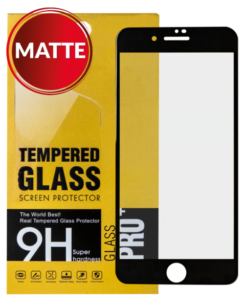 iPhone 8P / 7P Matte Tempered Glass (2.5D / 1pcs) (BLACK)