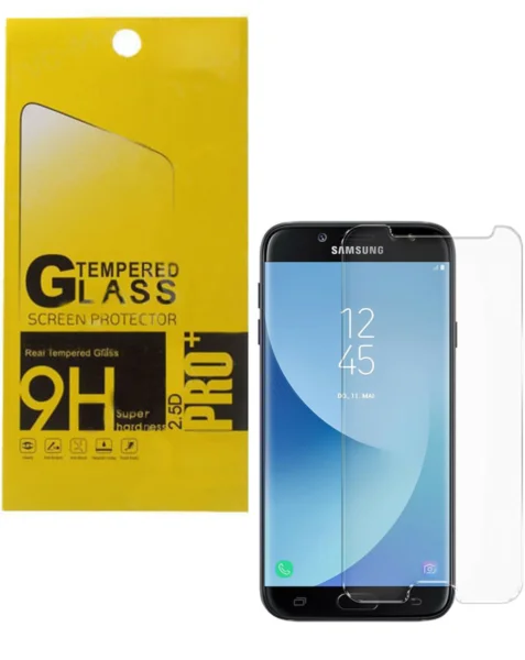 Galaxy J7 Pro (J730) Clear Tempered Glass (Case Friendly/2.5D/1 Pcs)