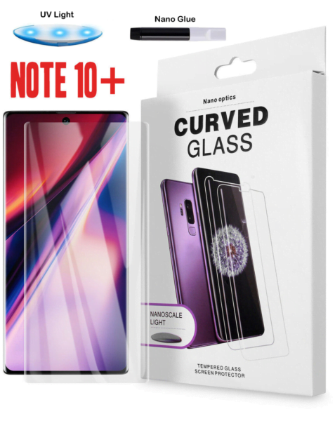 Galaxy Note Galaxy Note 10 Full Glue Tempered Glass w/Nano Liquid & Install Kit & UV Light (Case Friendly/3D Curve/1 Pcs)10 Plus Full Glue Tempered Glass w/Nano Liquid & Install Kit & UV Light (Case Friendly/3
