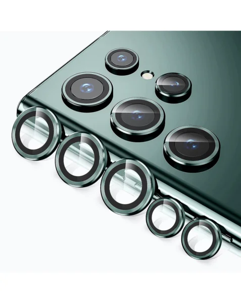 Galaxy S22 Ultra Metal Ring w/HD Tempered Glass (GREEN)
