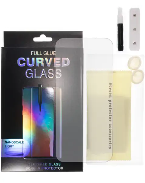 Galaxy S21 Ultra Full Glue Tempered Glass w/Nano Liquid & Install Kit & UV Light (Case Friendly/1 Pc