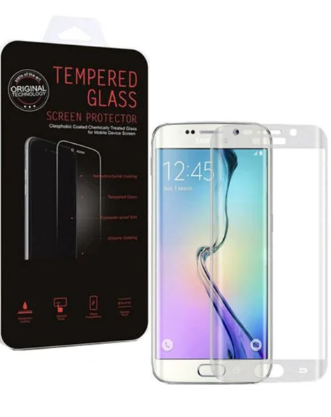 Galaxy S6 Edge Plus Tempered Glass (WHITE) (Case Friendly/2.5D Curved/1 Pcs)