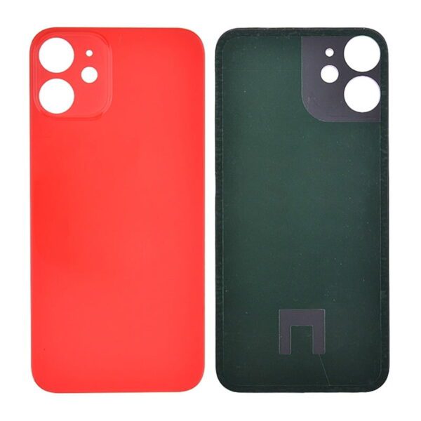 Back Glass Cover with Adhesive for iPhone 12 mini - Red(No Logo/ Big Hole)