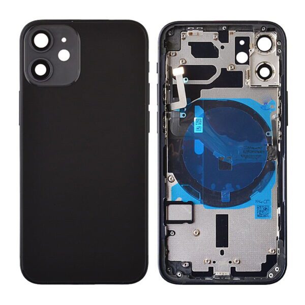 Back Housing with Small Parts Pre-installed for iPhone 12 mini(for America Version)(No Logo) - Black
