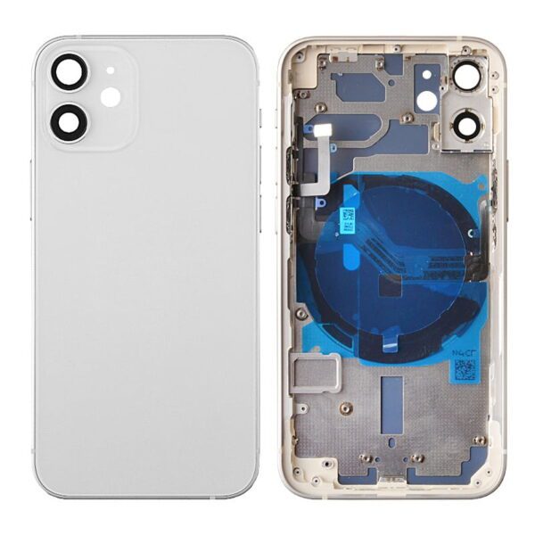 Back Housing with Small Parts Pre-installed for iPhone 12 mini(for America Version)(No Logo)- White