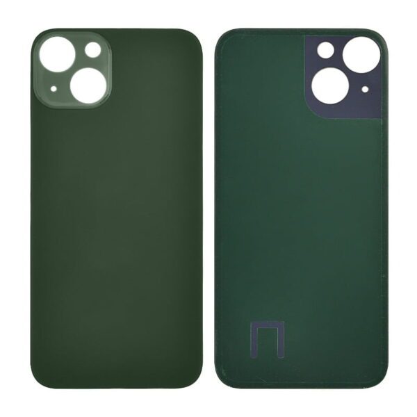 Back Glass Cover with Adhesive for iPhone 13 - Green (No Logo/ Big Hole)