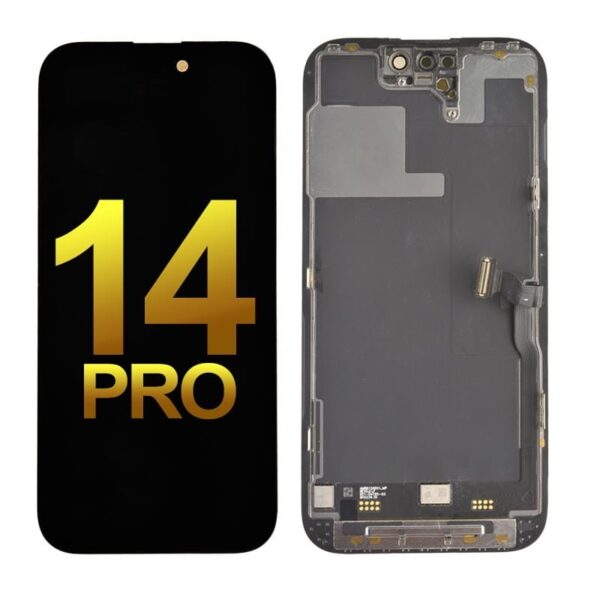 OLED Screen Digitizer Assembly With Frame for iPhone 14 Pro (Super High Quality) - Black