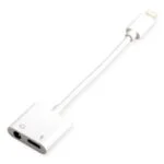 8 Pin to 3.5mm Headphone Audio & Charge Converter for Mobile Phone - White